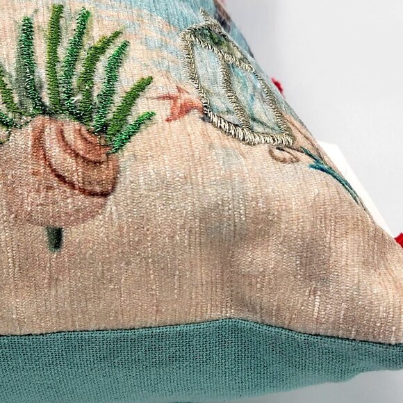 Tommy Bahama Christmas Beach Pillow 12x16 Santa & Mrs. Claus Coastal Design With - Picture 8 of 16